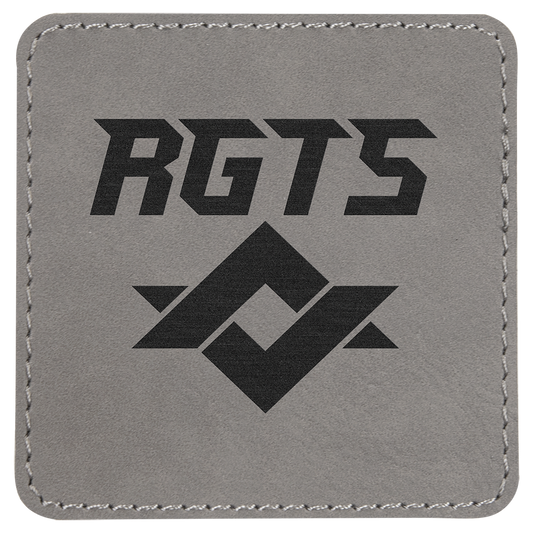 3" x 3" Gray Square Leatherette Patch with Adhesive