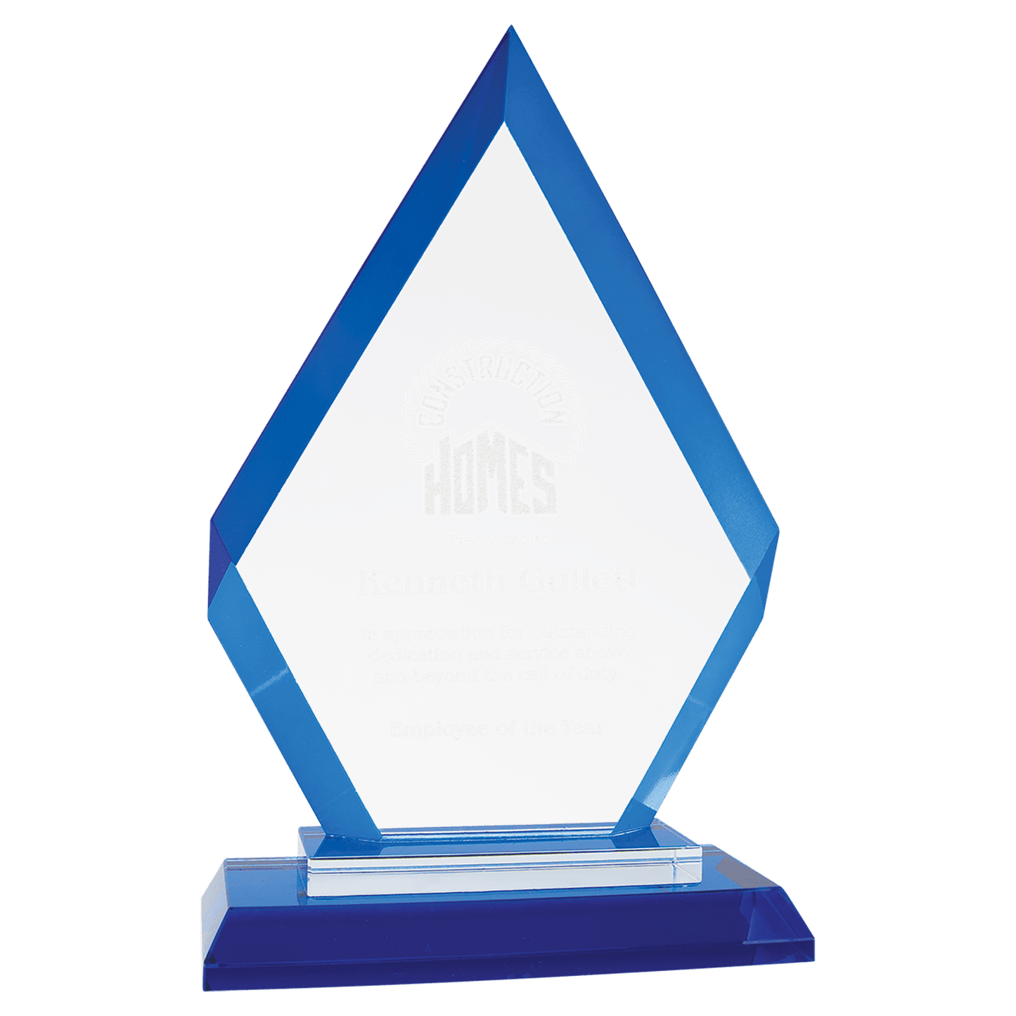 7 1/2" Diamond Blue Regal Glass