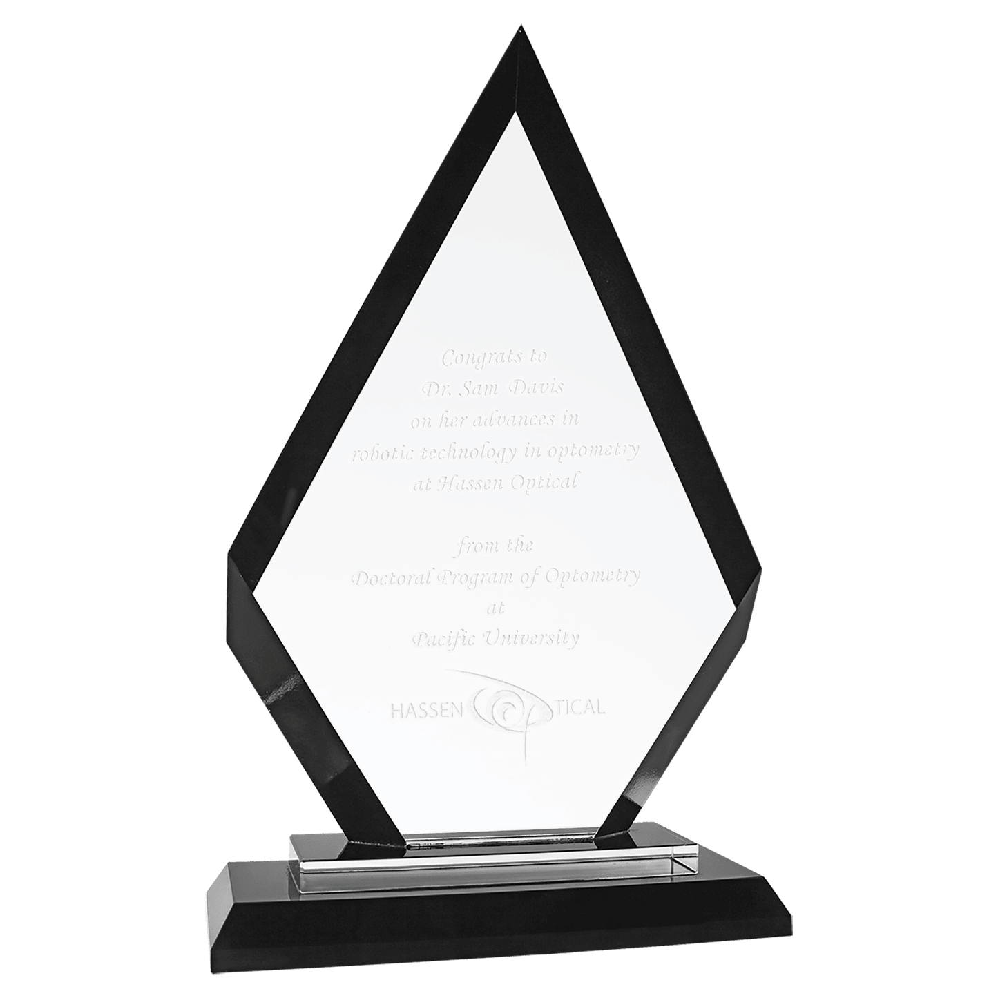 9" Diamond Black Regal Glass