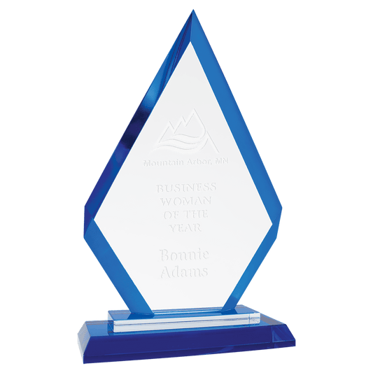 9" Diamond Blue Regal Glass