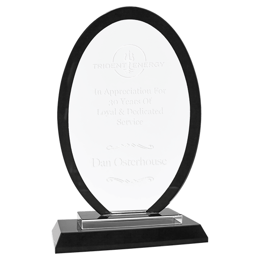 7 1/2" Oval Black Regal Glass