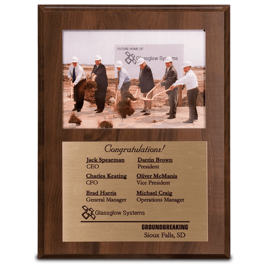 9" x 12" Cherry Finish Plaque with 5" x 7" Slide-In Photo Frame