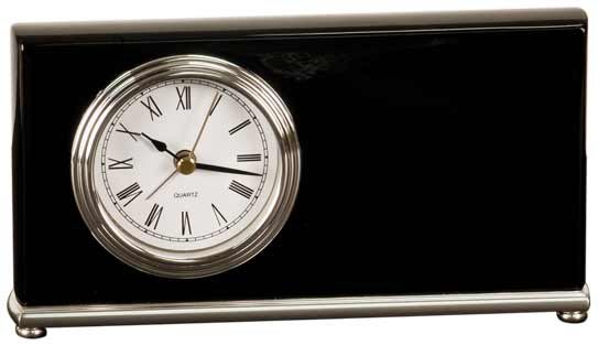Black Horizontal Desk Clock