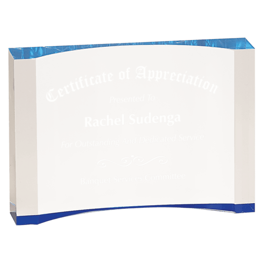 7" x 4 1/2" Blue Acrylic Crescent