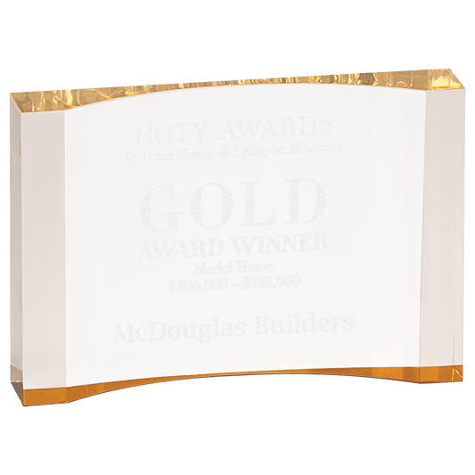 7" x 4 1/2" Gold Acrylic Crescent