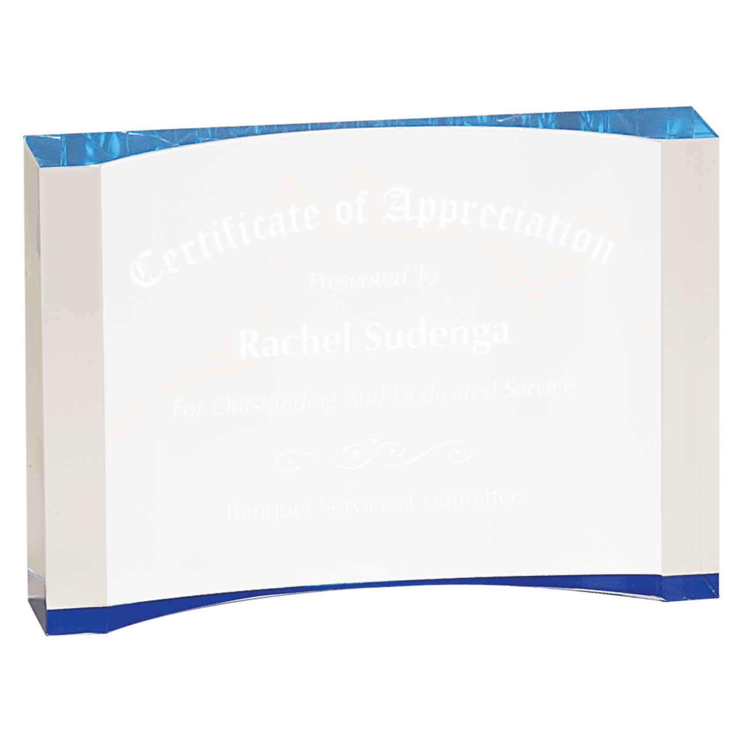 8" x 5 1/2" Blue Acrylic Crescent