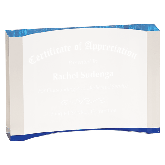 8" x 5 1/2" Blue Acrylic Crescent