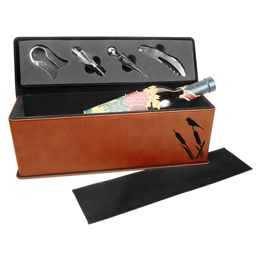 Rawhide Leatherette Wine Box with Tools