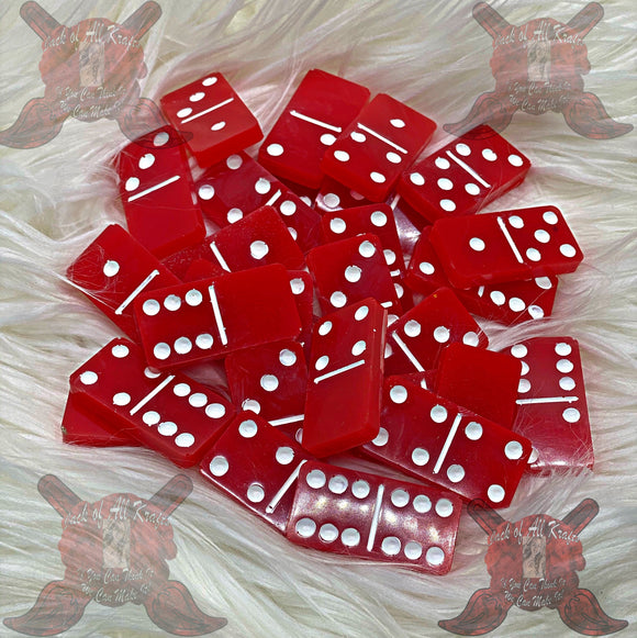 Red and White Dominoes Set with Box