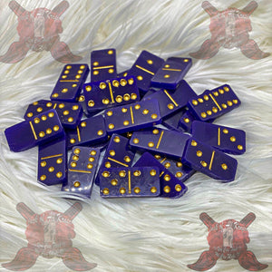 Purple and Gold Dominoes Set with Box