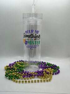 Mardi Gras acrylic tumbler